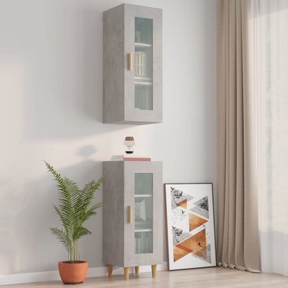 vidaXL Hanging Wall Cabinet Concrete Grey 34.5x34x90cm