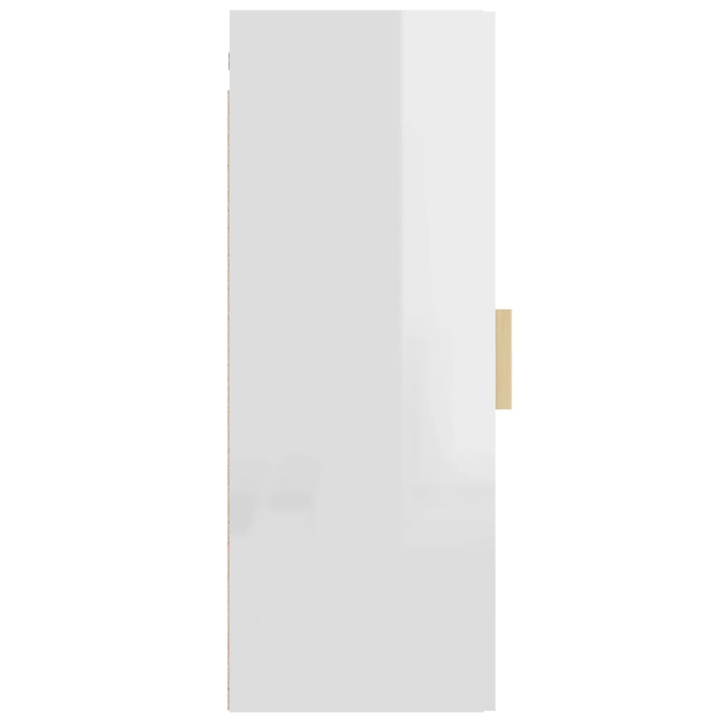 vidaXL Hanging Wall Cabinet High Gloss White 34.5x34x90 cm