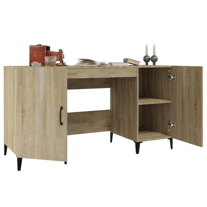 vidaXL Desk Sonoma Oak 140x50x75 cm Engineered Wood