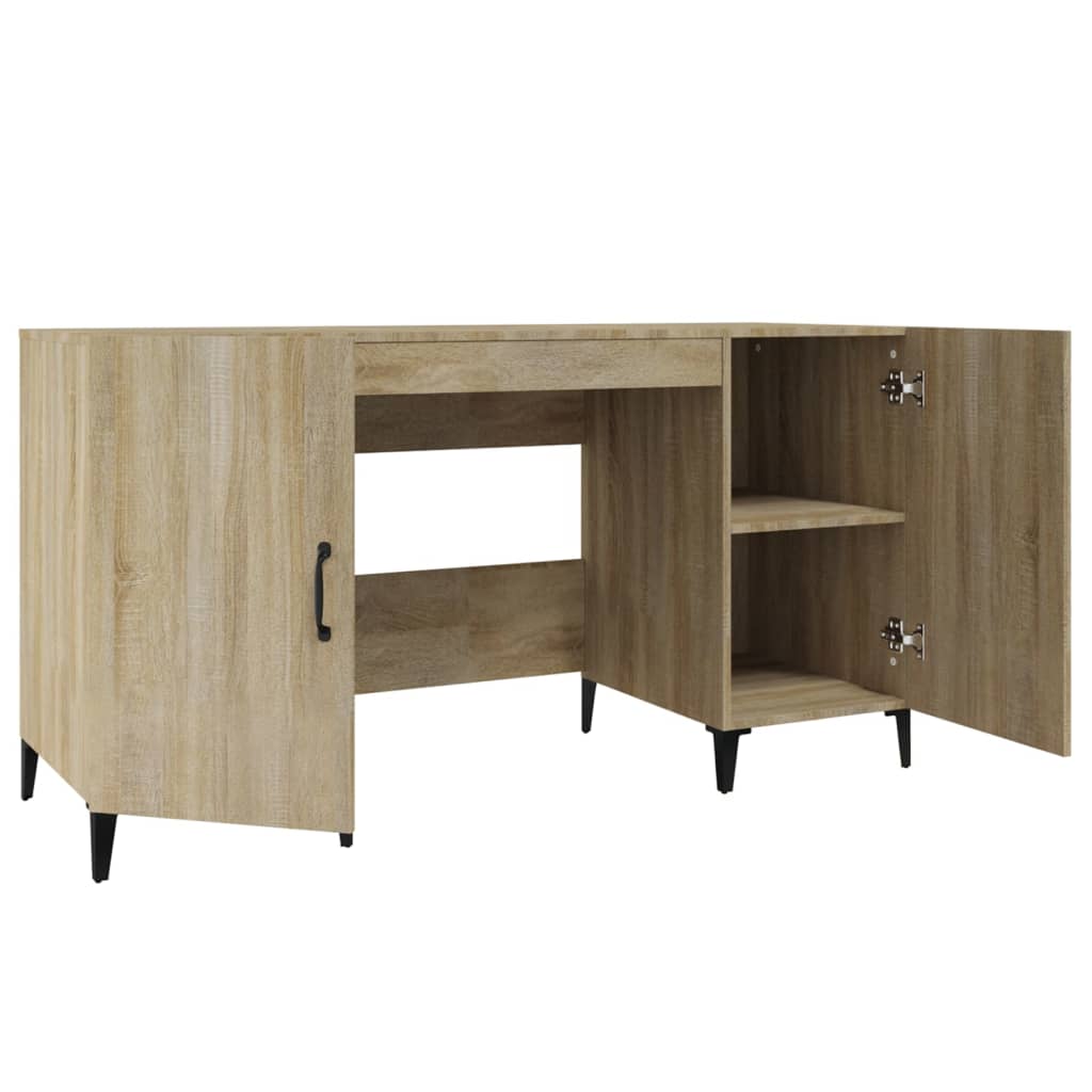 vidaXL Desk Sonoma Oak 140x50x75 cm Engineered Wood