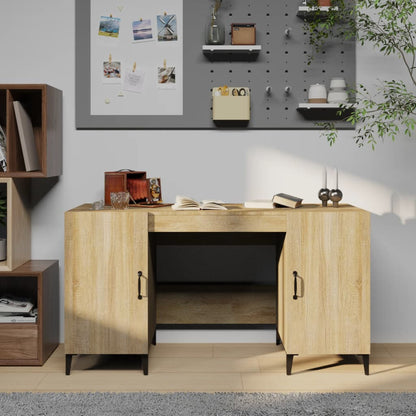 vidaXL Desk Sonoma Oak 140x50x75 cm Engineered Wood