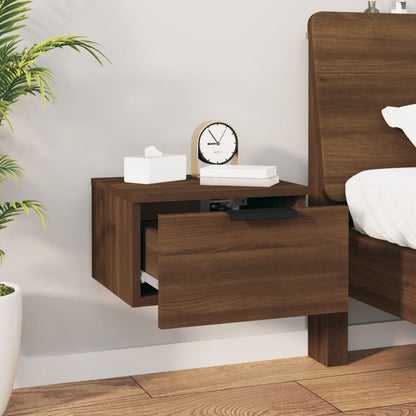 vidaXL Wall-mounted Bedside Cabinets 2 pcs Brown Oak 34x30x20 cm