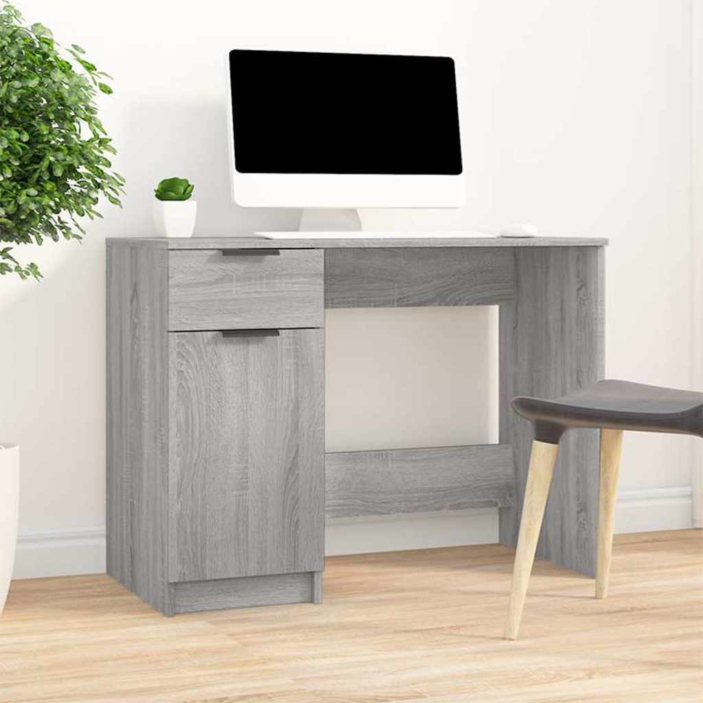 Desk 100x50x75 cm Engineered Wood Grey sonoma