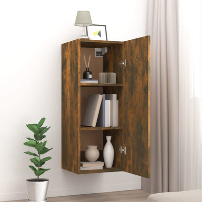 vidaXL Wall Cabinet Smoked Oak 34.5x34x90 cm Engineered Wood