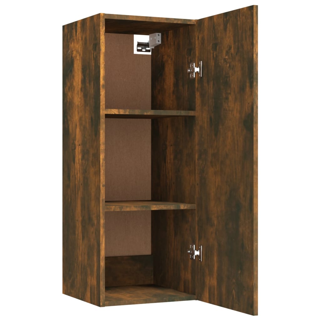 vidaXL Wall Cabinet Smoked Oak 34.5x34x90 cm Engineered Wood