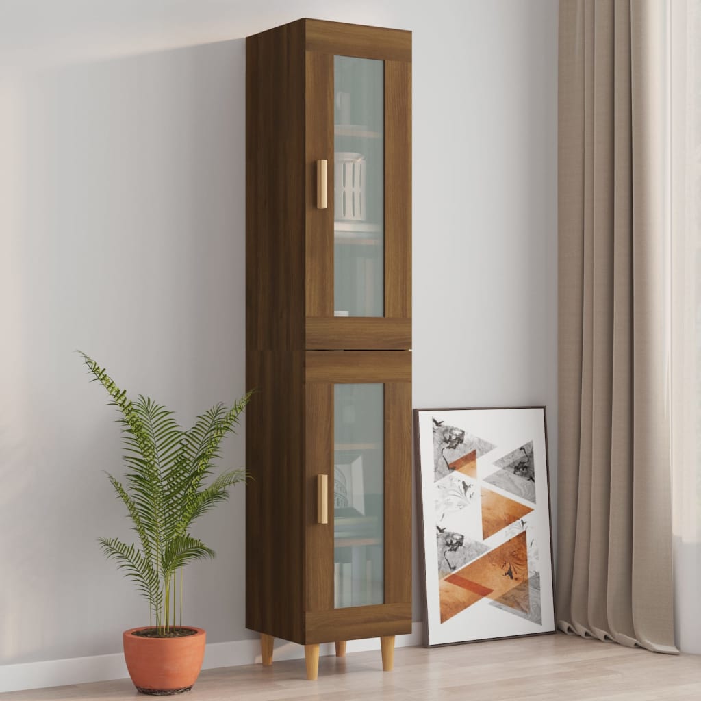 vidaXL Hanging Wall Cabinet Brown Oak 34.5x34x90 cm