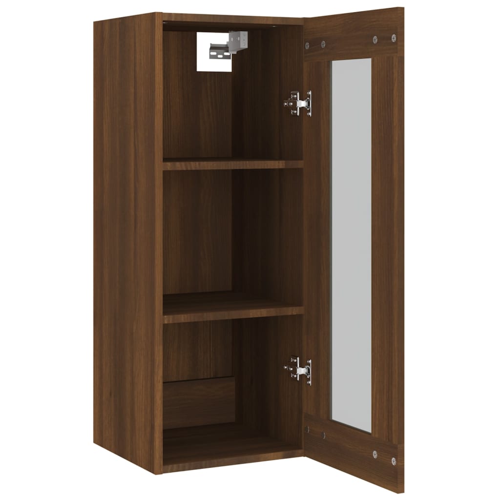 vidaXL Hanging Wall Cabinet Brown Oak 34.5x34x90 cm