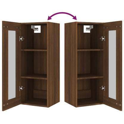 vidaXL Hanging Wall Cabinet Brown Oak 34.5x34x90 cm