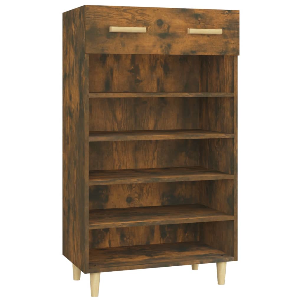 vidaXL Shoe Cabinet Smoked Oak 60x35x105 cm Engineered Wood