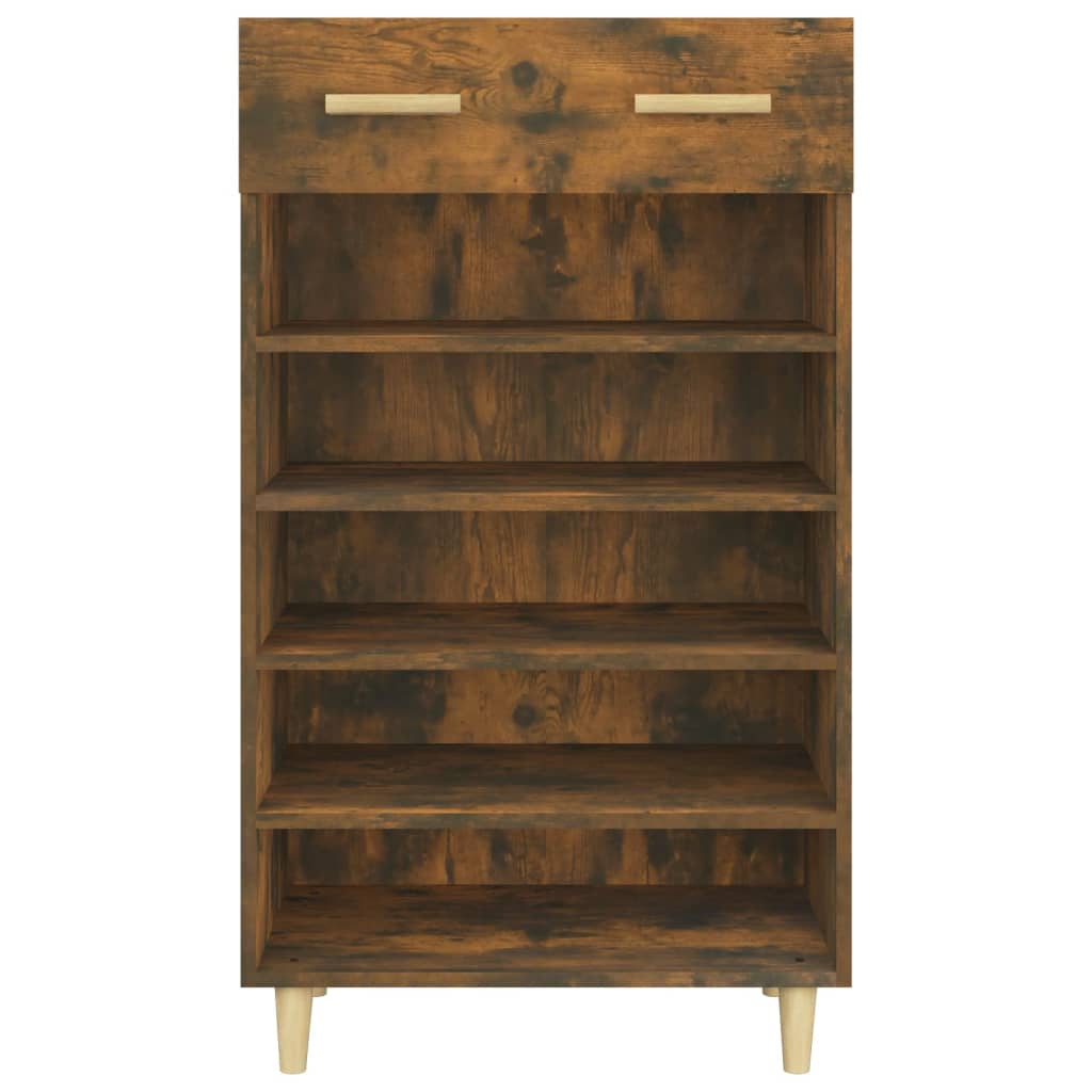 vidaXL Shoe Cabinet Smoked Oak 60x35x105 cm Engineered Wood