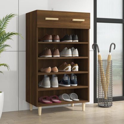 vidaXL Shoe Cabinet Brown Oak 60x35x105 cm Engineered Wood