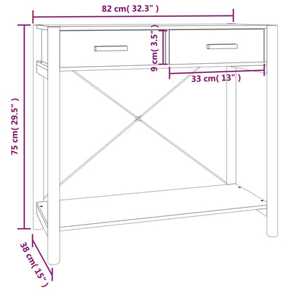 vidaXL Console Table White 82x38x75 cm Engineered Wood