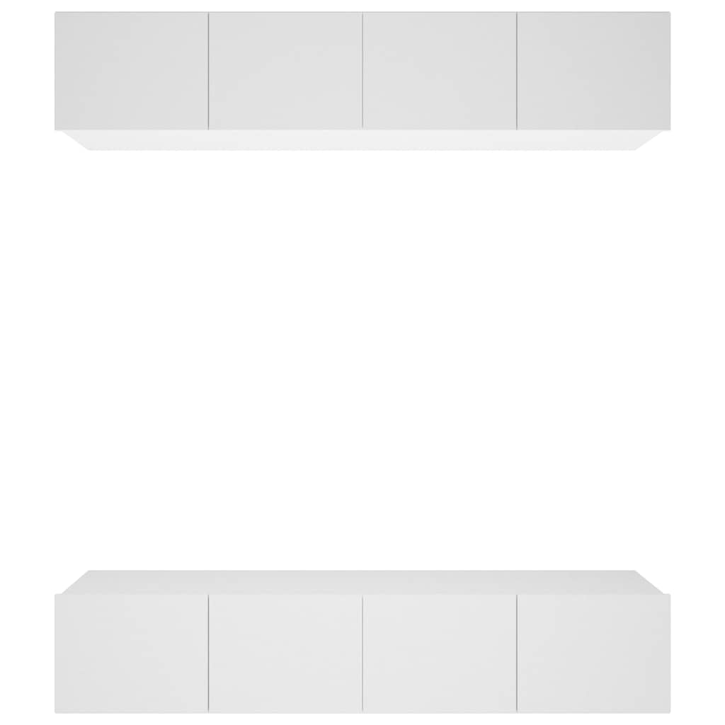 4 Piece Wall-mounted TV Cabinet Set 100x30x30 cm White 80 cm