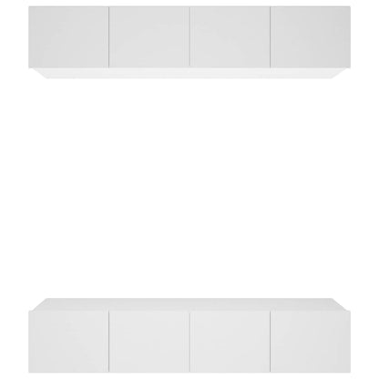 4 Piece Wall-mounted TV Cabinet Set 100x30x30 cm White 80 cm