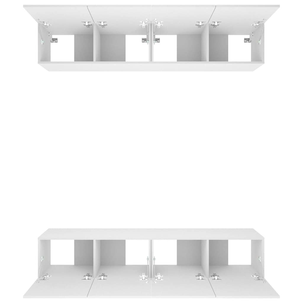 4 Piece Wall-mounted TV Cabinet Set 100x30x30 cm White 80 cm