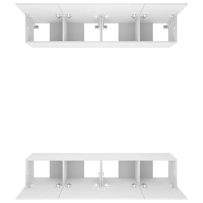 4 Piece Wall-mounted TV Cabinet Set 100x30x30 cm White 80 cm