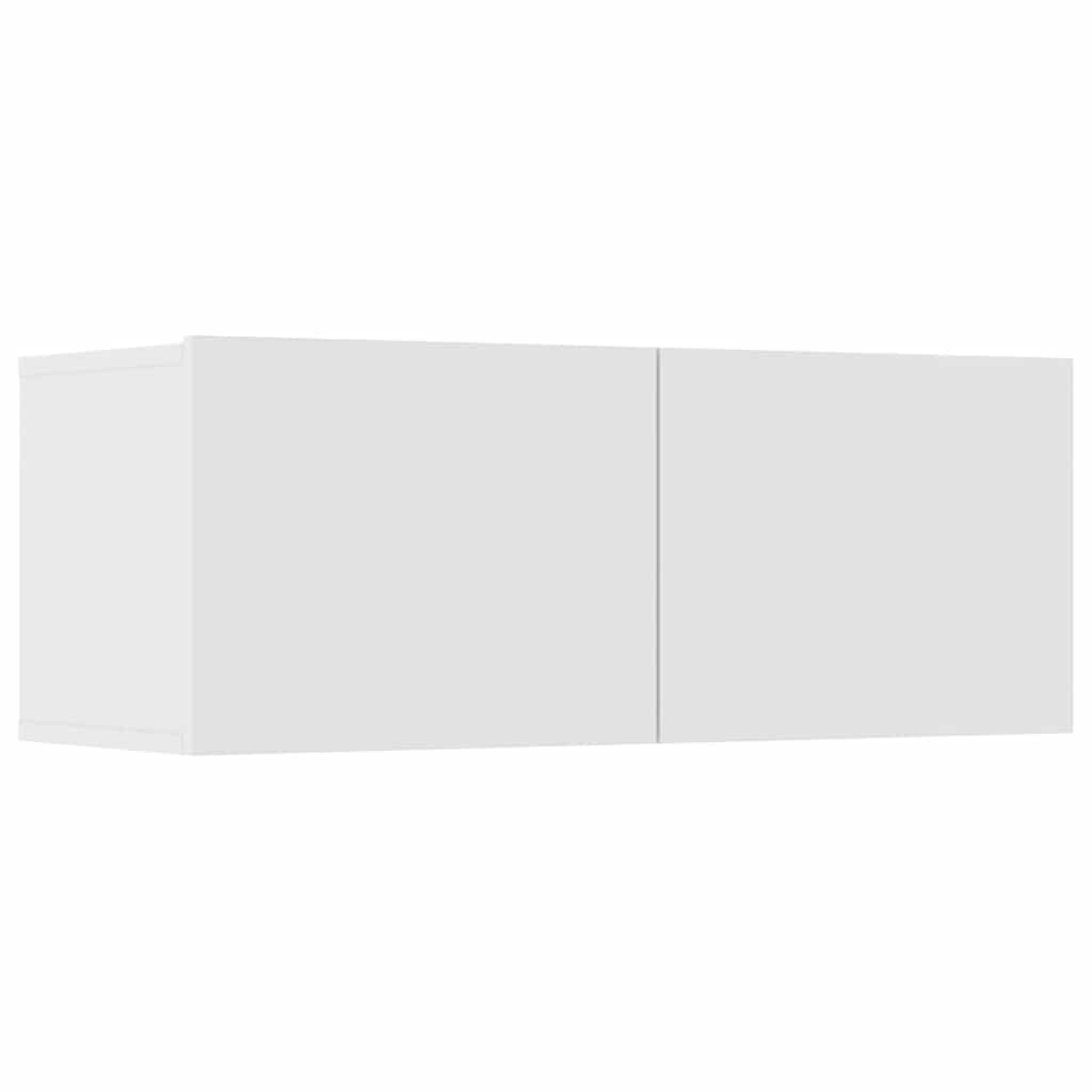 4 Piece Wall-mounted TV Cabinet Set 100x30x30 cm White 80 cm