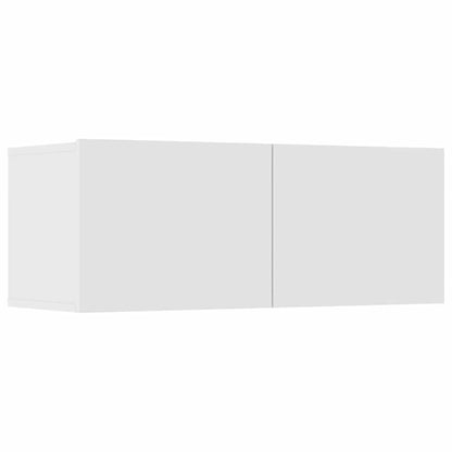 4 Piece Wall-mounted TV Cabinet Set 100x30x30 cm White 80 cm