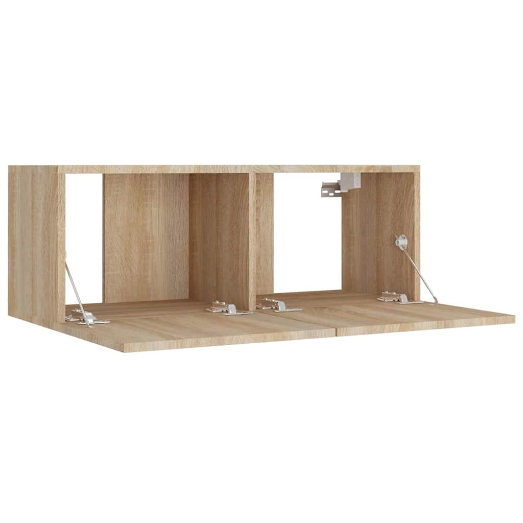 TV Cabinet Set Engineered Wood 8 pcs Width 80 cm Sonoma oak