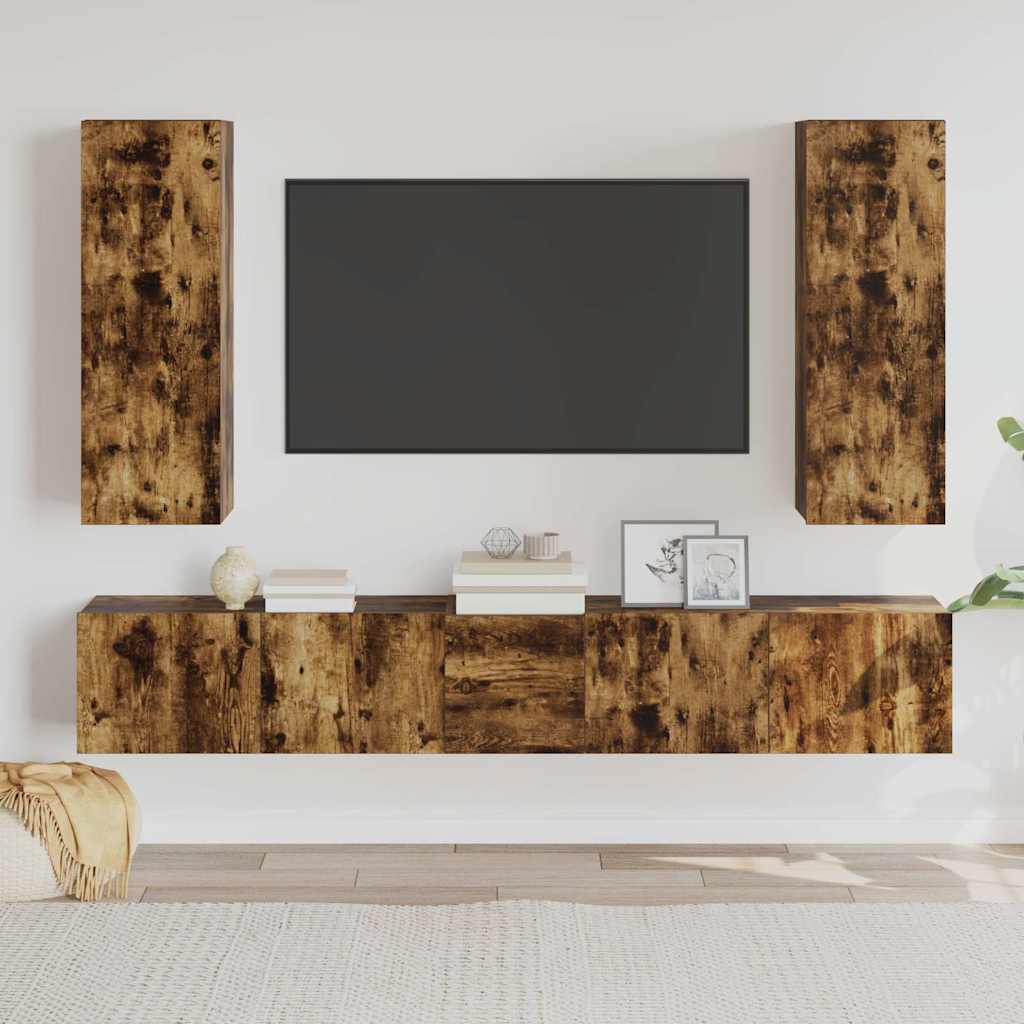 TV Cabinet Set Engineered Wood Smoked oak 80 cm 5