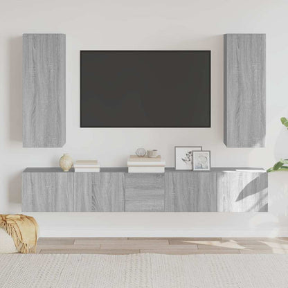 TV Cabinet Set Engineered Wood Grey sonoma 80 cm 5