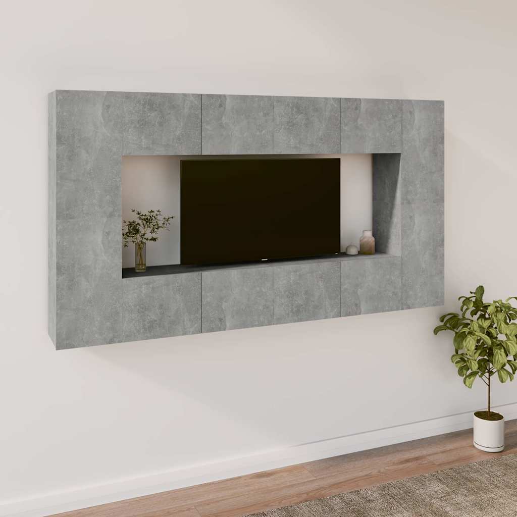 vidaXL 8 Piece TV Cabinet Set Engineered Wood