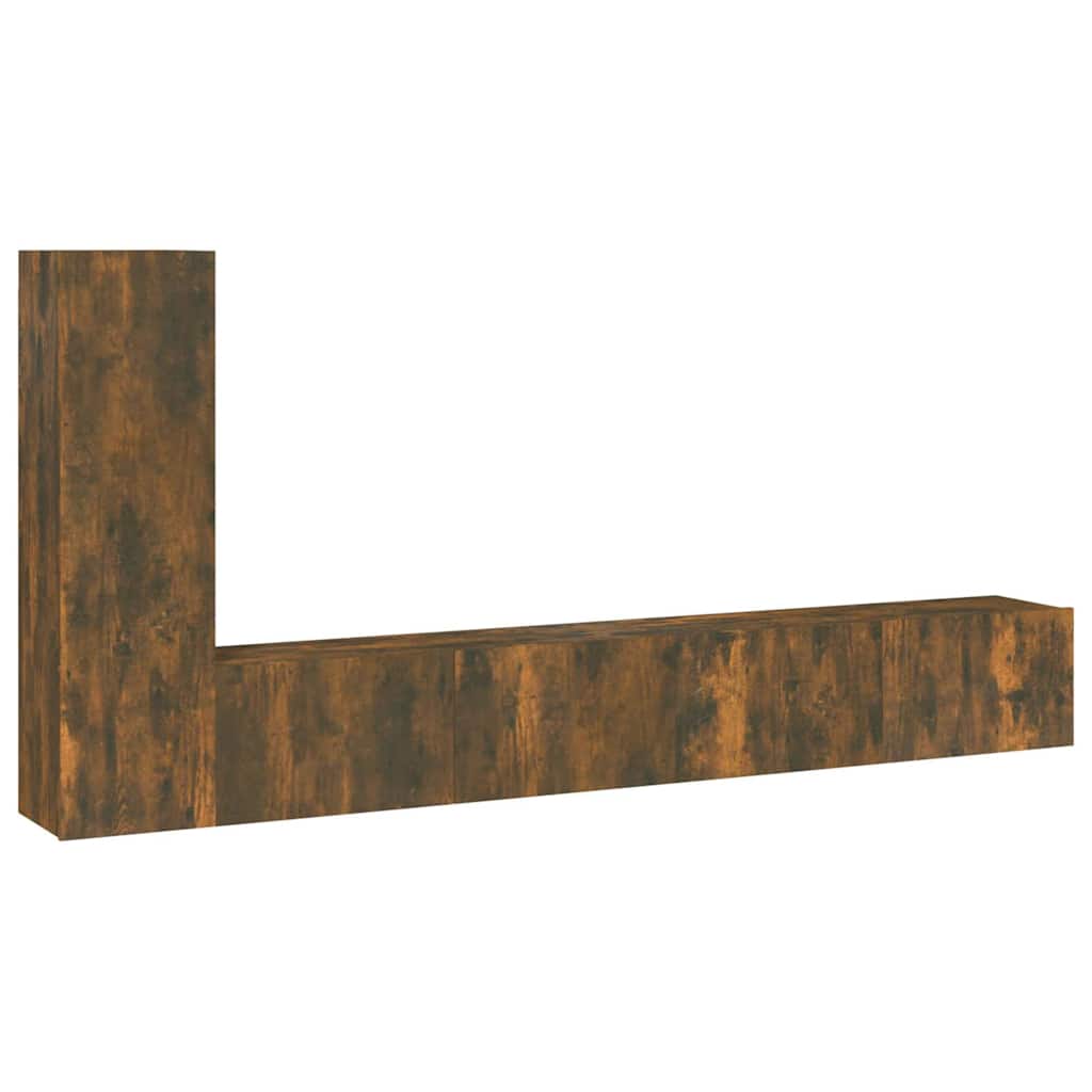 4 Piece TV Cabinet Set Engineered Wood Smoked oak 100 cm