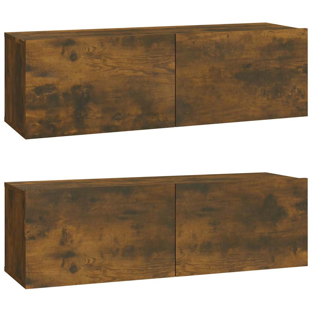4 Piece TV Cabinet Set Engineered Wood Smoked oak 100 cm