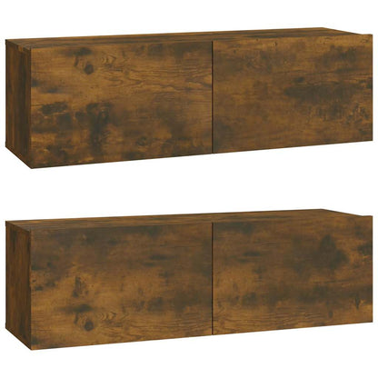 4 Piece TV Cabinet Set Engineered Wood Smoked oak 100 cm