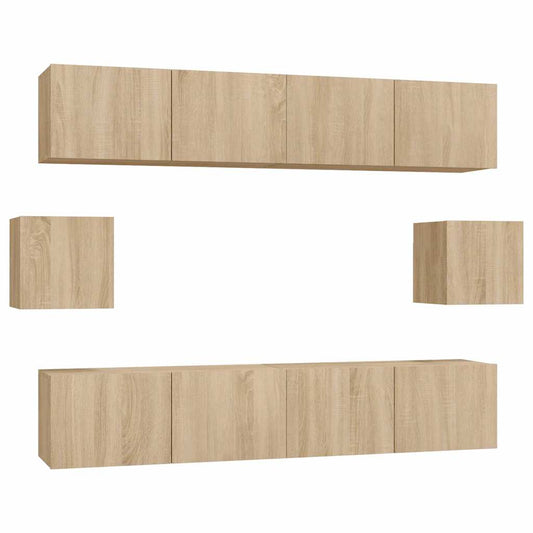 6 Piece TV Cabinet Set Engineered Wood 80 cm
