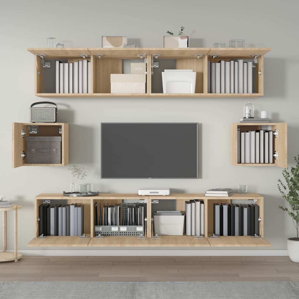 6 Piece TV Cabinet Set Engineered Wood 80 cm