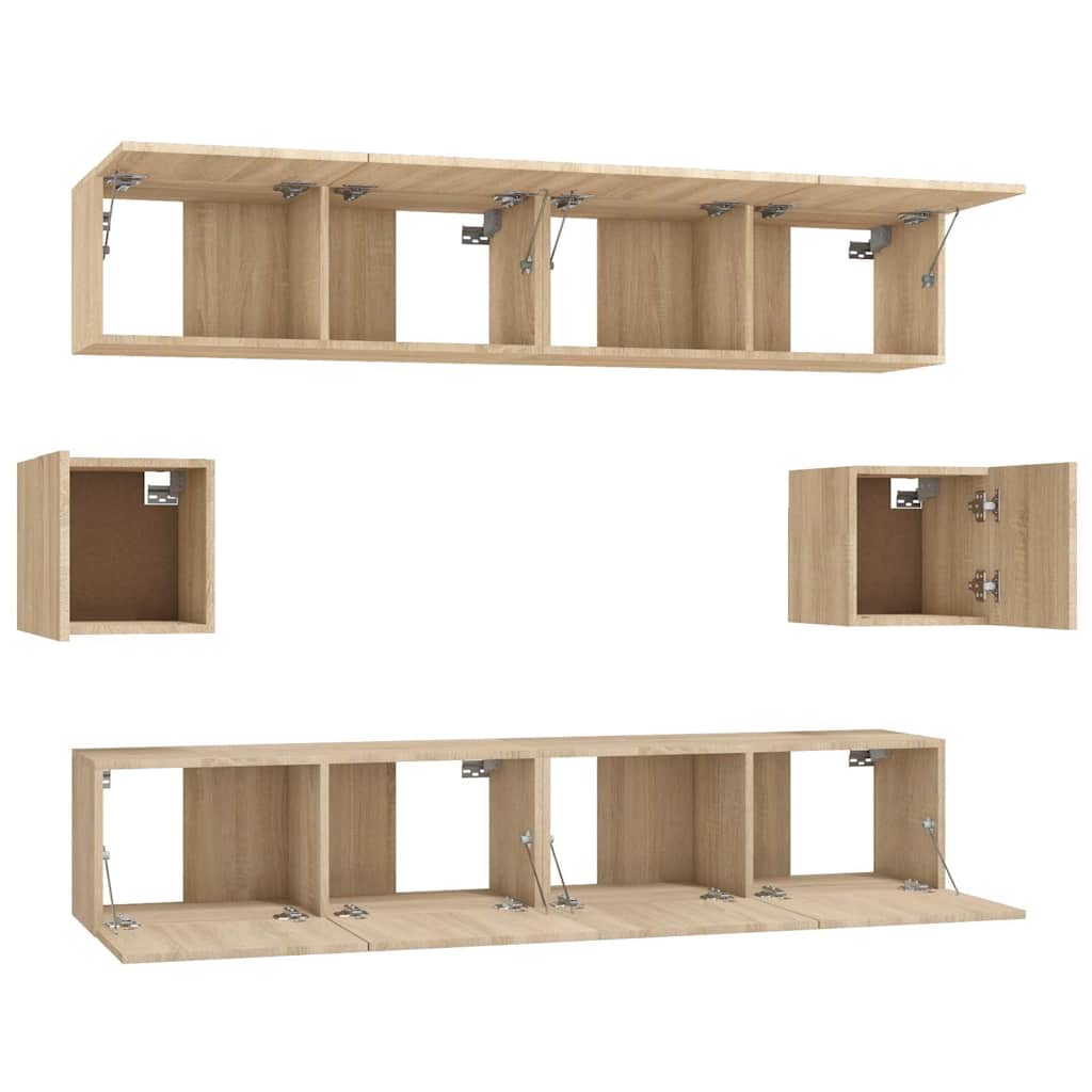 6 Piece TV Cabinet Set Engineered Wood 80 cm