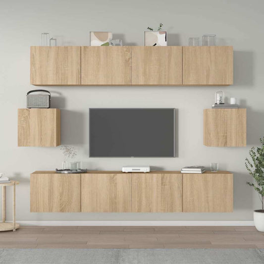 6 Piece TV Cabinet Set Engineered Wood 80 cm