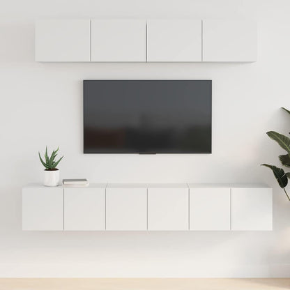 5 Piece TV Cabinet Set Engineered Wood Width 80 cm White