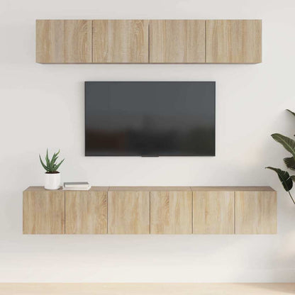 5 Piece TV Cabinet Set Engineered Wood Width 80 cm Sonoma oak