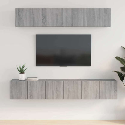 5 Piece TV Cabinet Set Engineered Wood Width 80 cm Grey sonoma