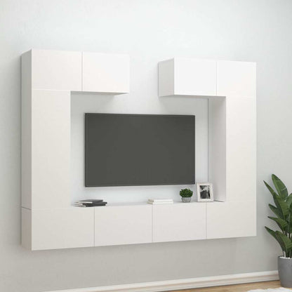 6 Piece TV Cabinet Set Engineered Wood White 100 cm