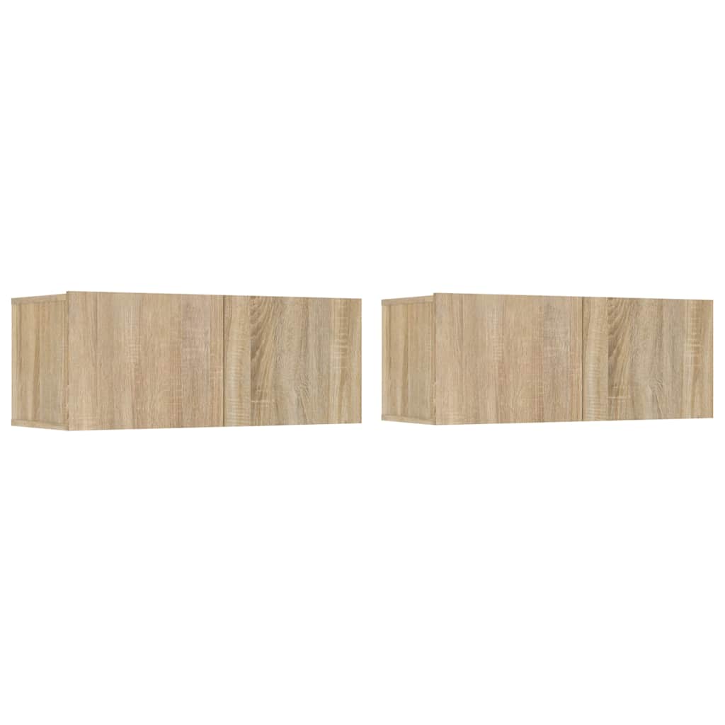 6 Piece TV Cabinet Set Engineered Wood Sonoma oak 100 cm