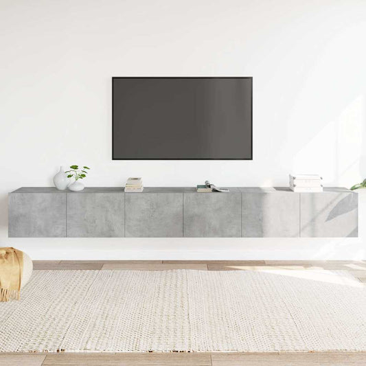 3 Piece TV Cabinet Set Engineered Wood Width 80 cm Concrete grey