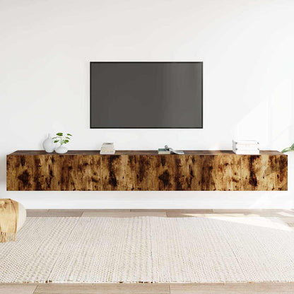 3 Piece TV Cabinet Set Engineered Wood Width 80 cm Smoked oak