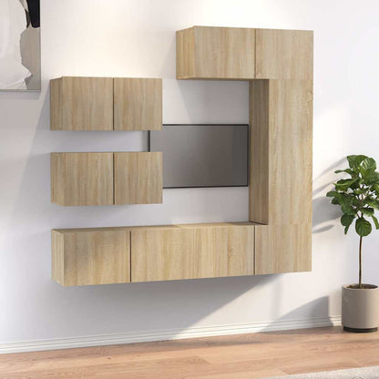 6 Piece TV Cabinet Set Engineered Wood Width 80 cm Sonoma oak