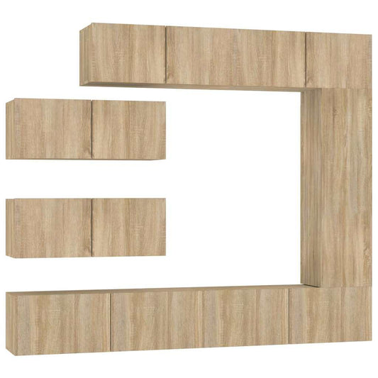 7 Piece TV Cabinet Set Engineered Wood Width 100 cm Sonoma oak