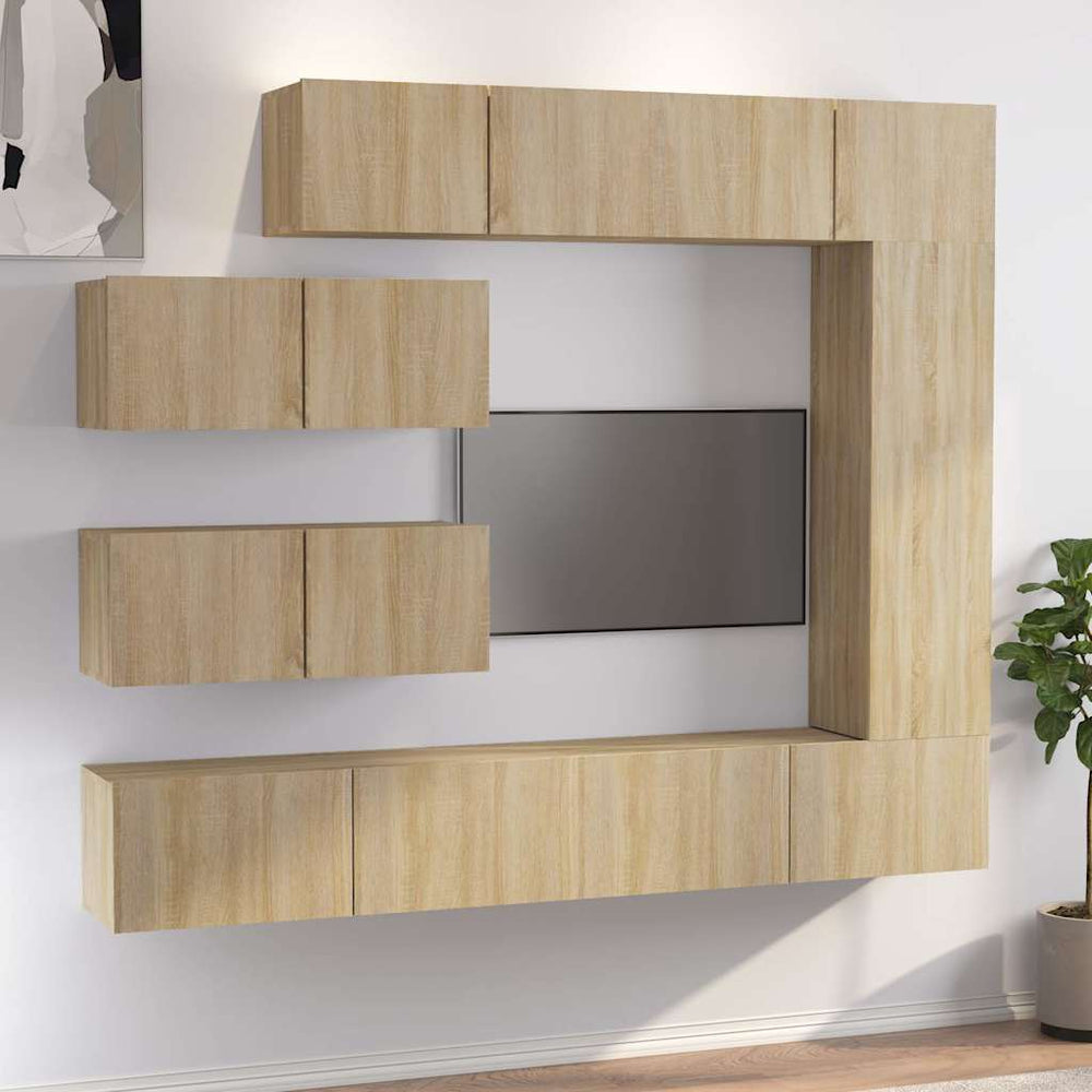 vidaXL 7 Piece TV Cabinet Set Engineered Wood Width 100 cm