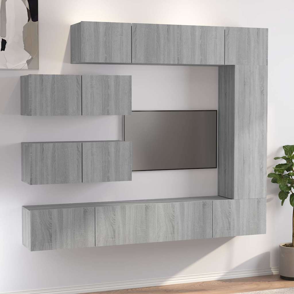 vidaXL 7 Piece TV Cabinet Set Engineered Wood Width 100 cm