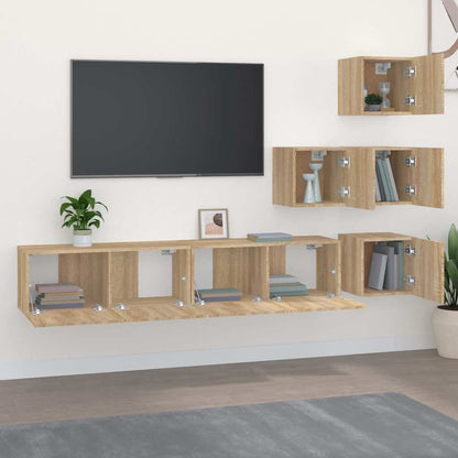 Wall-mounted TV Cabinet Engineered Wood Sonoma oak
