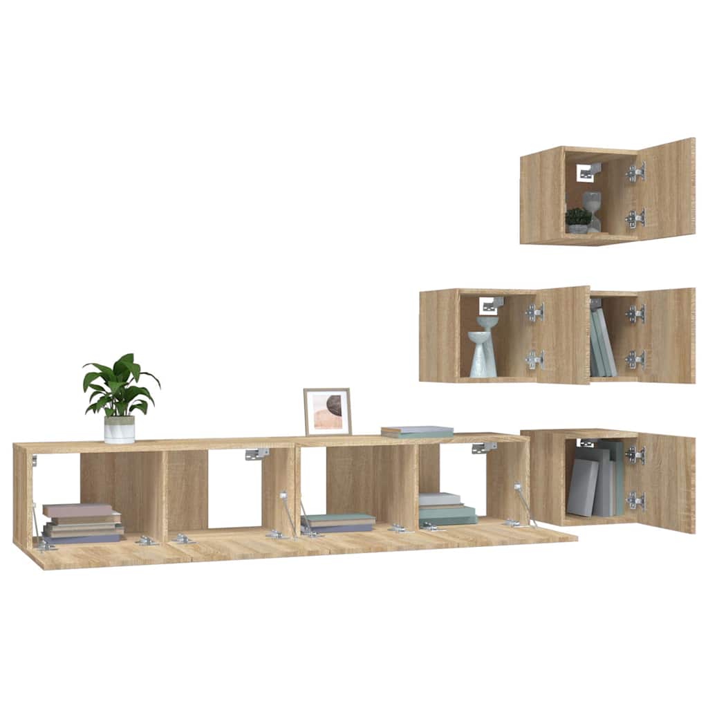 Wall-mounted TV Cabinet Engineered Wood Sonoma oak