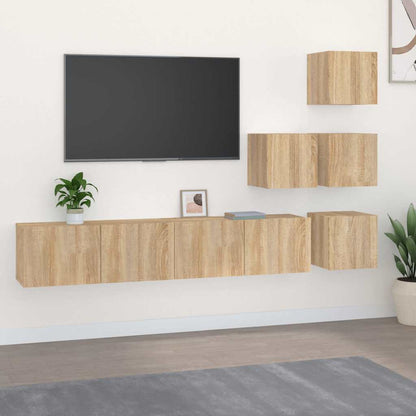 Wall-mounted TV Cabinet Engineered Wood Sonoma oak