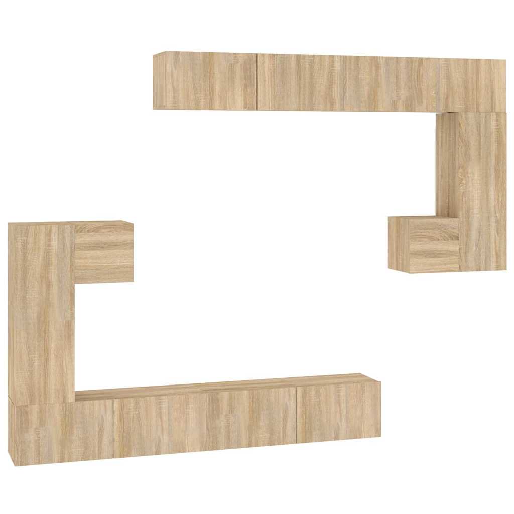 vidaXL Wall-mounted TV Cabinet Sonoma Oak Engineered Wood 2