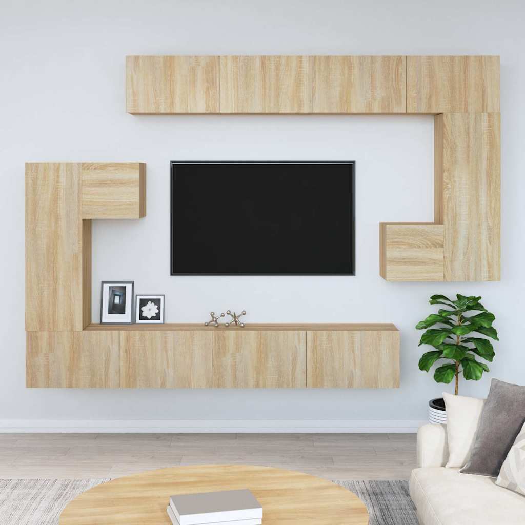 vidaXL Wall-mounted TV Cabinet Sonoma Oak Engineered Wood 1