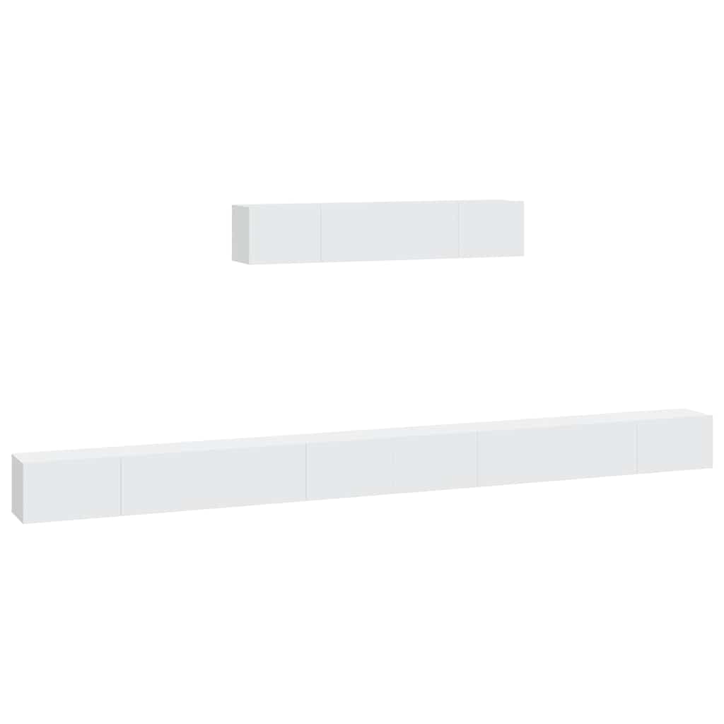 6 Piece TV Cabinet Set Engineered Wood White 100 cm
